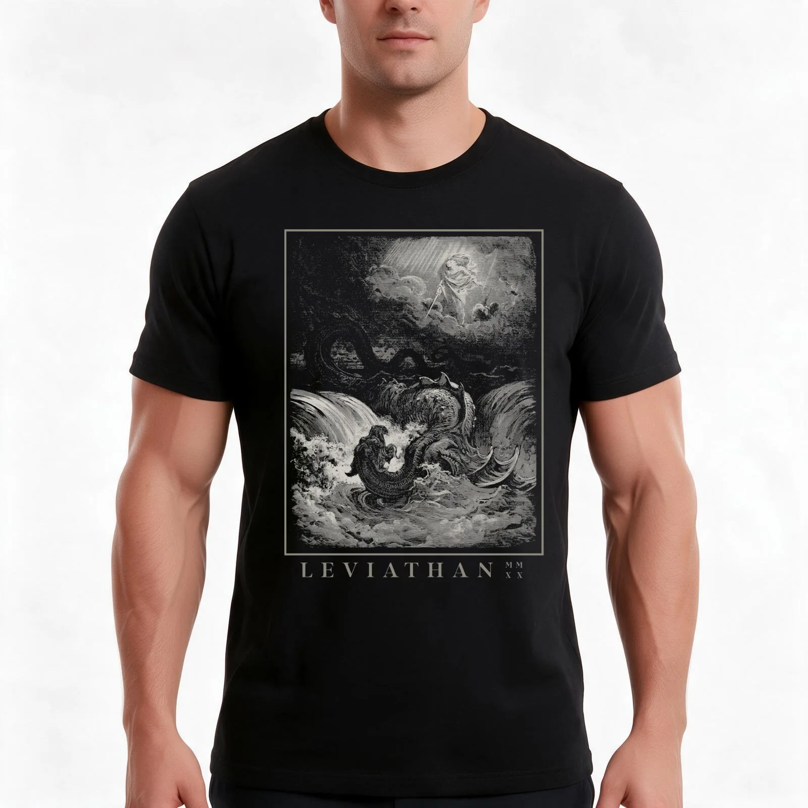 Leviathan T-Shirt Summer Casual Cotton Tee Oversized Streetwear Tops Vintage Graphic Print Loose Fit Short Sleeve