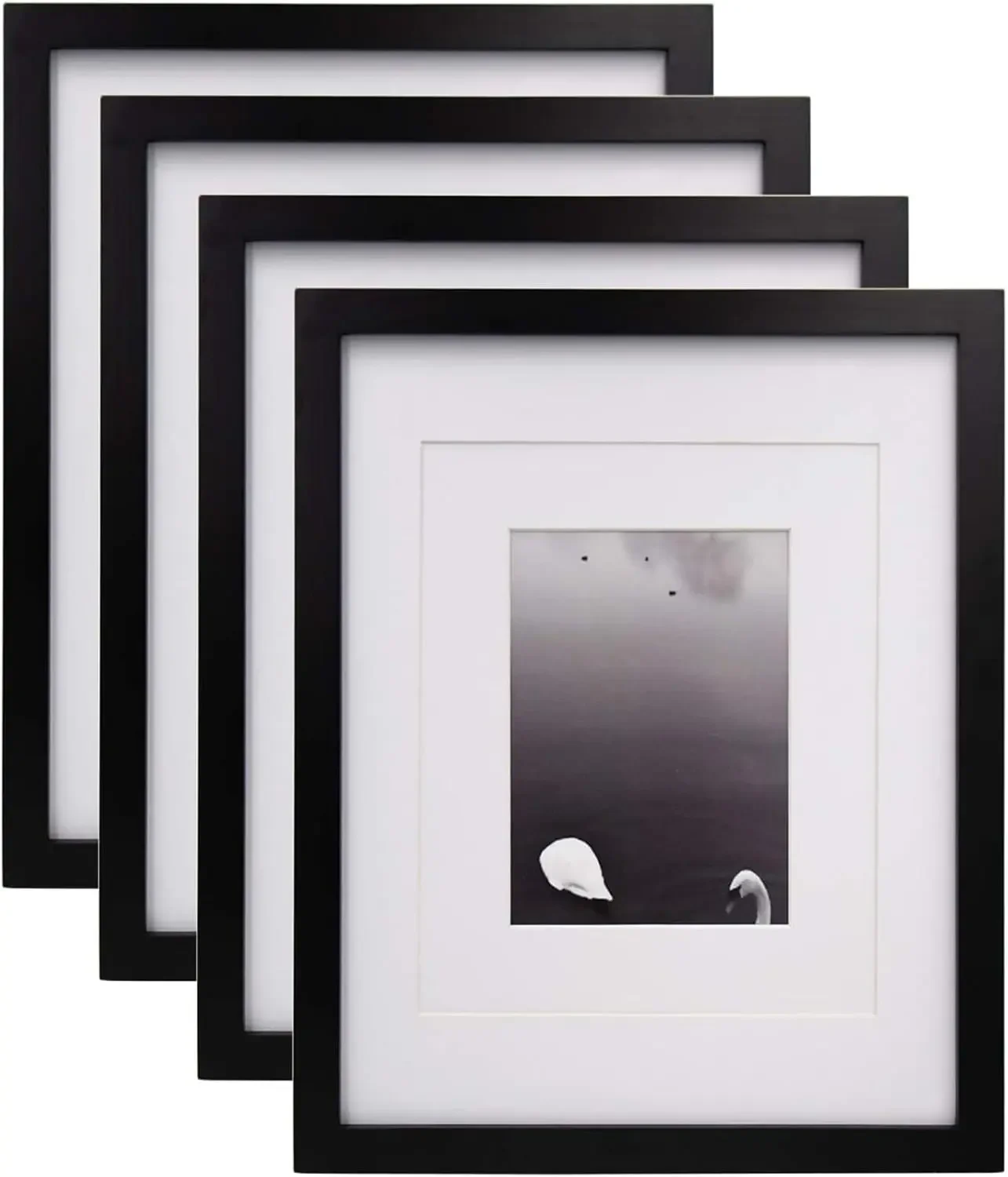 

Egofine 11x14 Picture Frames Made of Solid Wood 4 PCS Black Covered by Plexiglass - for Table Top and Wall Mounting for Pictures