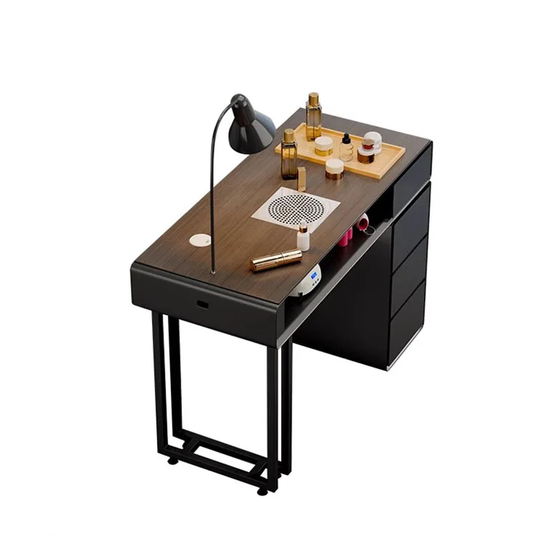 Moderner, minimalistischer Nageltisch, eleganter, klassischer, hochwertiger, langlebiger Nageltisch, funktioneller, einzigartiger Tisch von De Manucure, Salonmöbel