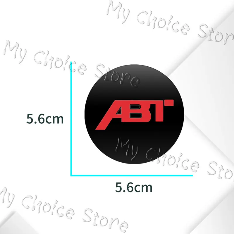 4Pcs 56mm ABT Logo Aluminum Car Wheel Center Emblem Hub Caps Stickers For Golf MK5 MK6 Passat Jetta Touareg Tiguan Accessories