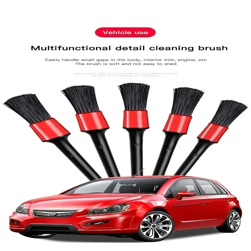 5Pcs Car Wash Brush Soft Brush Detail Brush Automotive Interior Cleaning Tools Air Conditioner Air Outlet Cleaning Brush