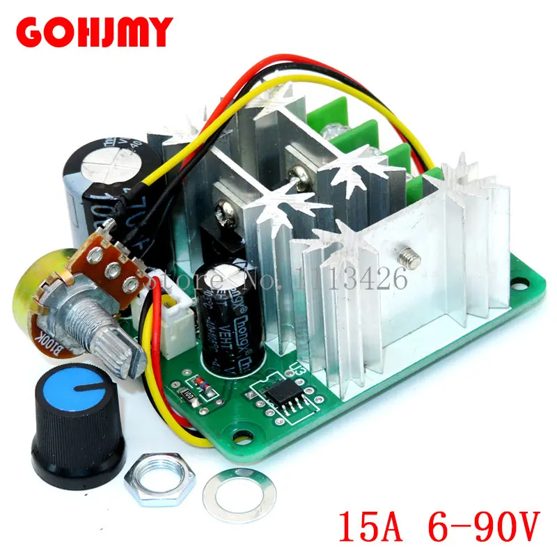 Regulator prędkości silnika DC 12V 24V 36V 48V 6-90V Moduł napędowy dużej mocy PWM Regulator prędkości silnika 10A/15A/20A regulator prądu