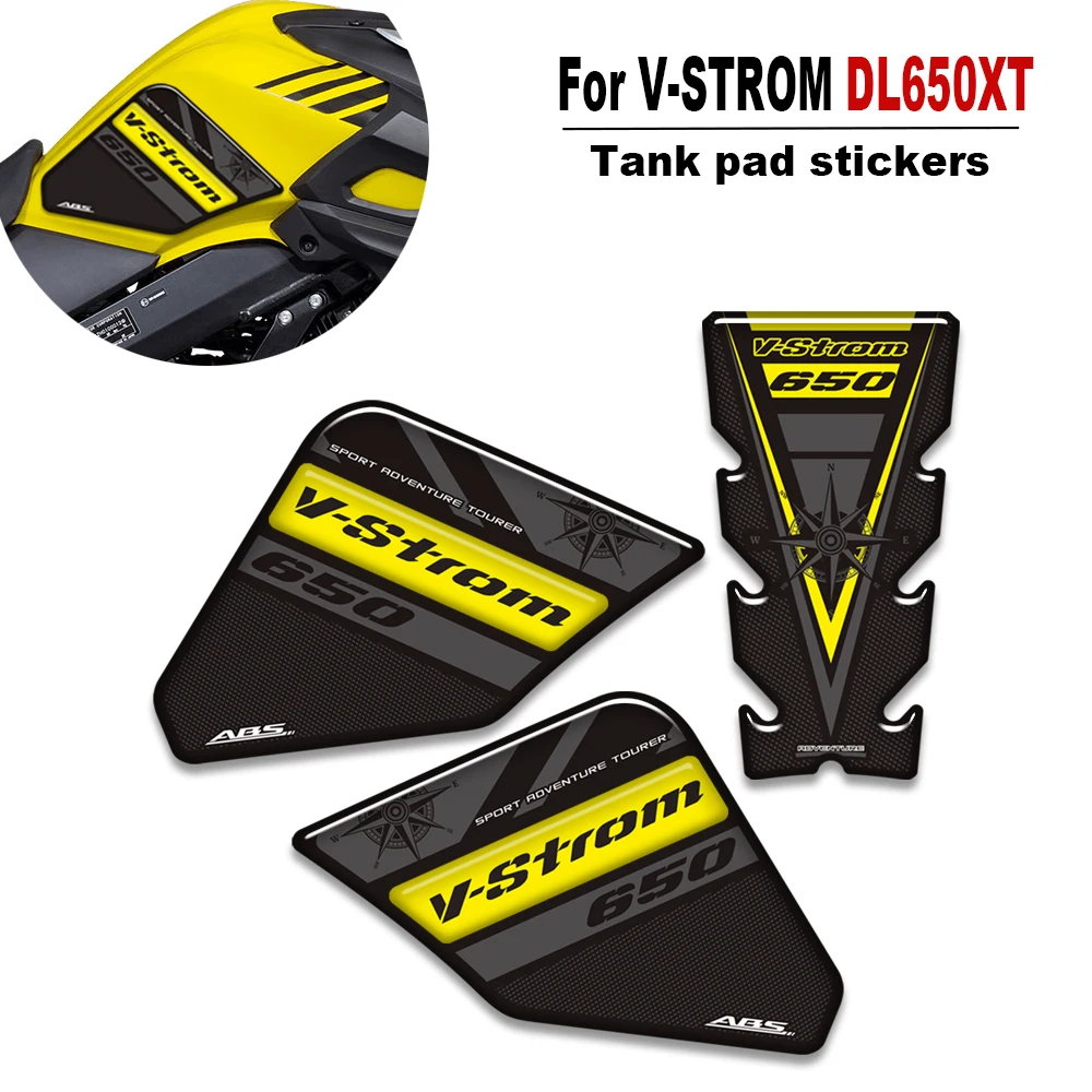 

﻿ 3D resin Motorcycle Tank pad Grips protective sticker decals decoration For Suzuki V STROM VSTROM DL 650 XT 650XT Adventure