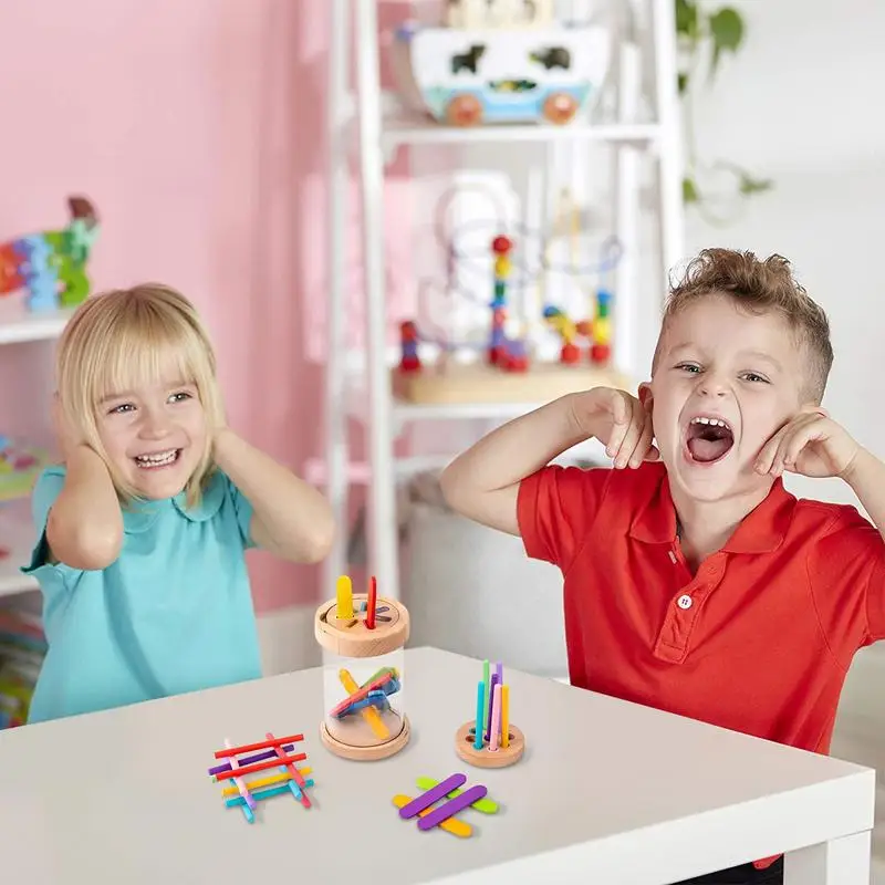 

Color Matching Toys Stick Puzzle Color Sorting Cup Learning & Education Toys Matching Game Fine Motor Skill Toys Toddler