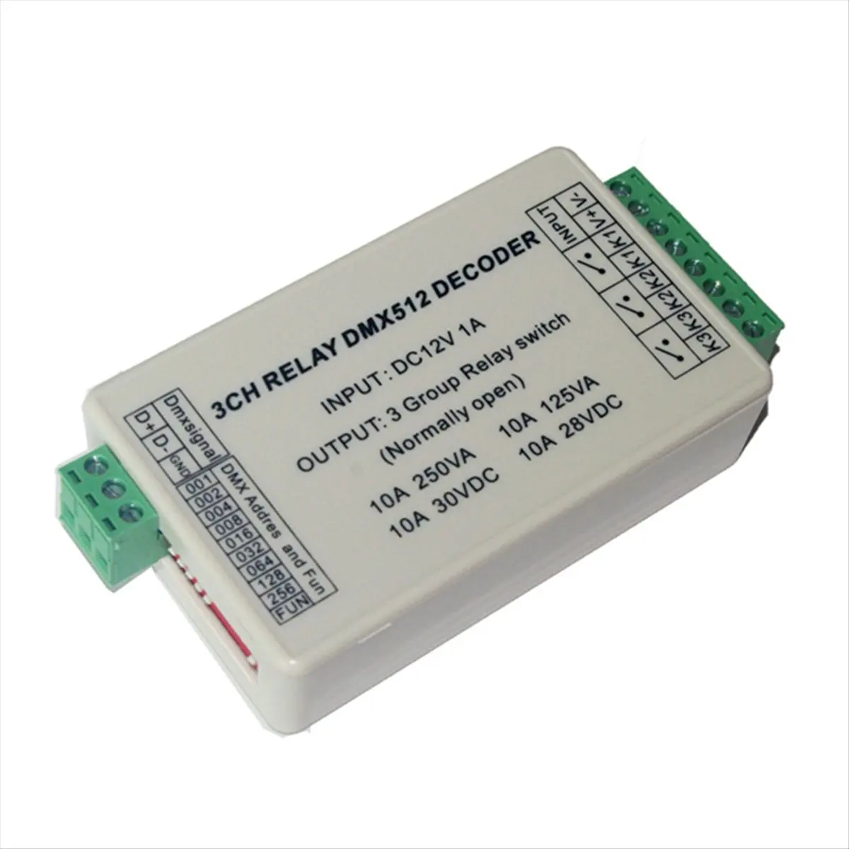PROMOTION!3CH Dmx512 LED Controller 3 Channel DMX512 RELAY OUTPUT Decoder Switch DC12V 10Ax3CH Relay Dimmer