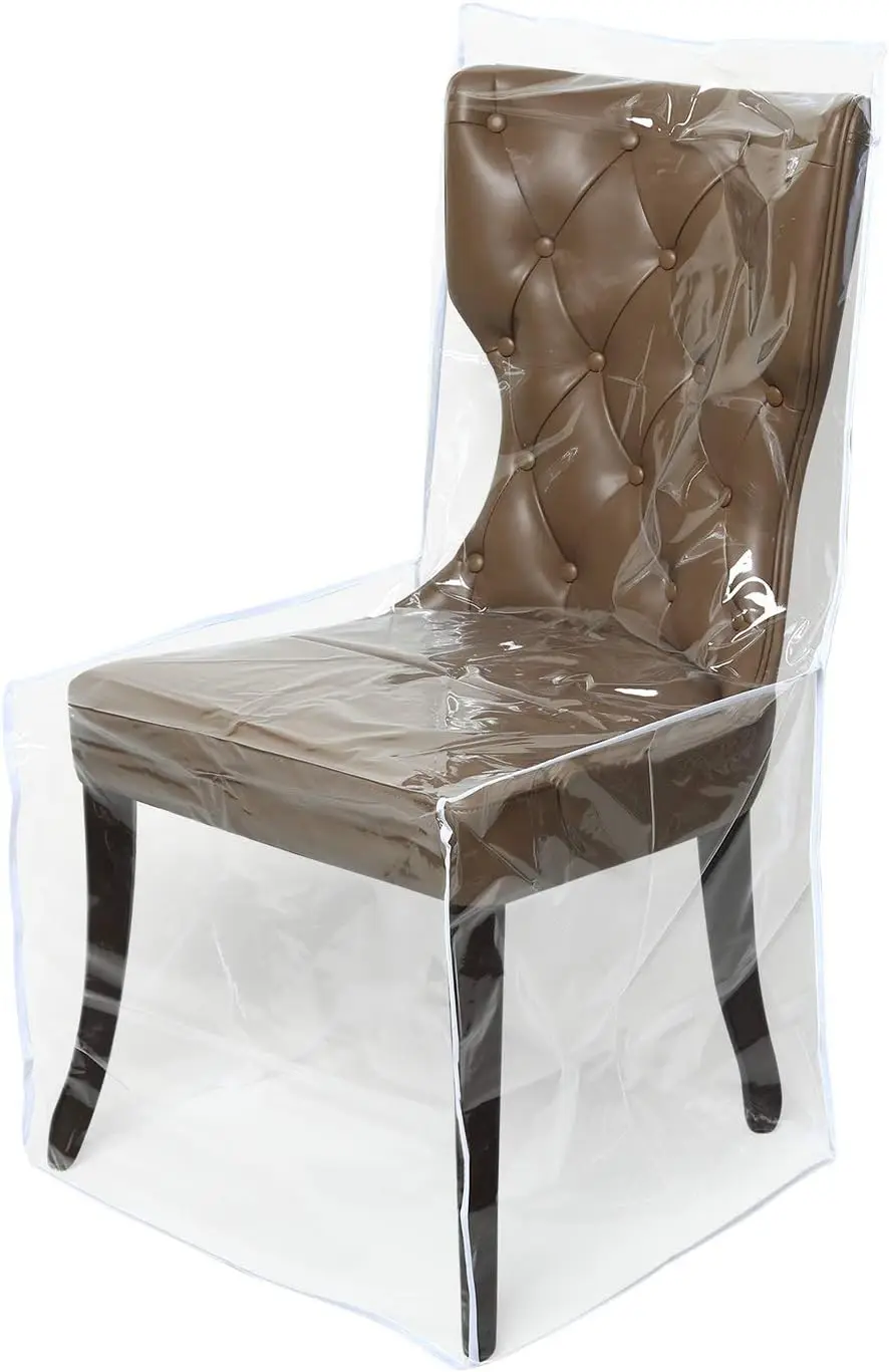 

2 Packs Clear All Cover In Plastic Dinning Chair Covers - Heavy-Duty Pvc Chair Protectors, 20’D X 22’W X 20’H X 41’H, Keep Your