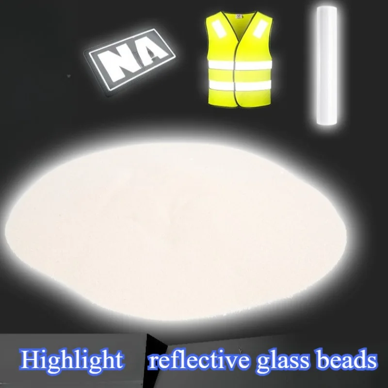 

1Kg Super Bright Glass Bead White Reflective Powder Highlight Printing Material Road Sign/clothing Shoes Bags Reflective Paint