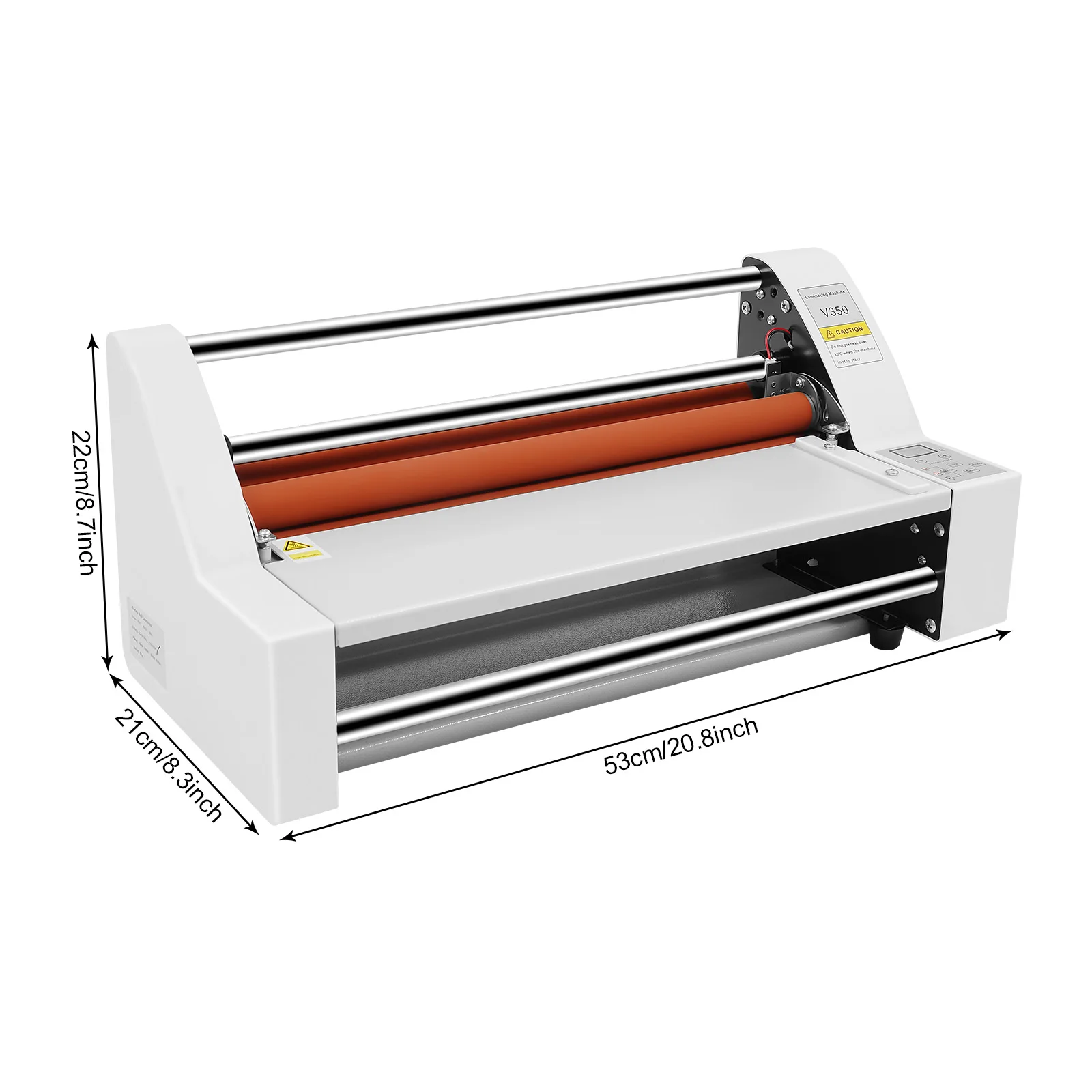 

350mm/ 13.78" Laminator Machine V350 Hot Cold Roll Laminator, Single & Dual Side for Paper Card Wood Veneer PVC Foil