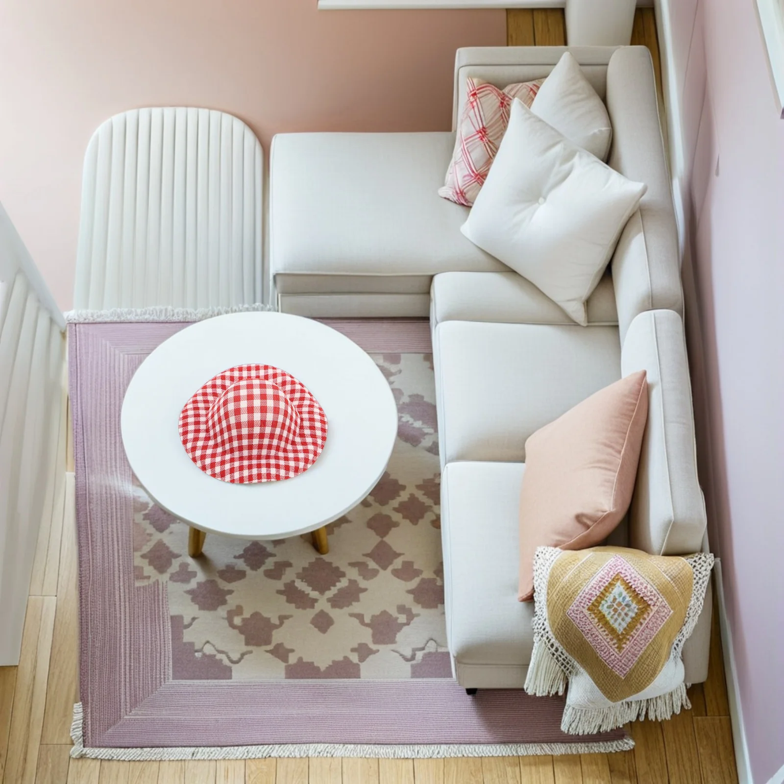 20 قطعة من القبعات الصغيرة المنقوشة خفيفة الوزن من القماش ملحقات بيت الدمى أنماط نابضة بالحياة زينة الحفلات المشاريع الحرفية #5