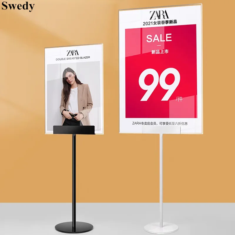 

A4 210x297mm Double Side Metal Sign Holder Display Stand Table Menu Price Listing Banner Wedding Sign Poster Frame