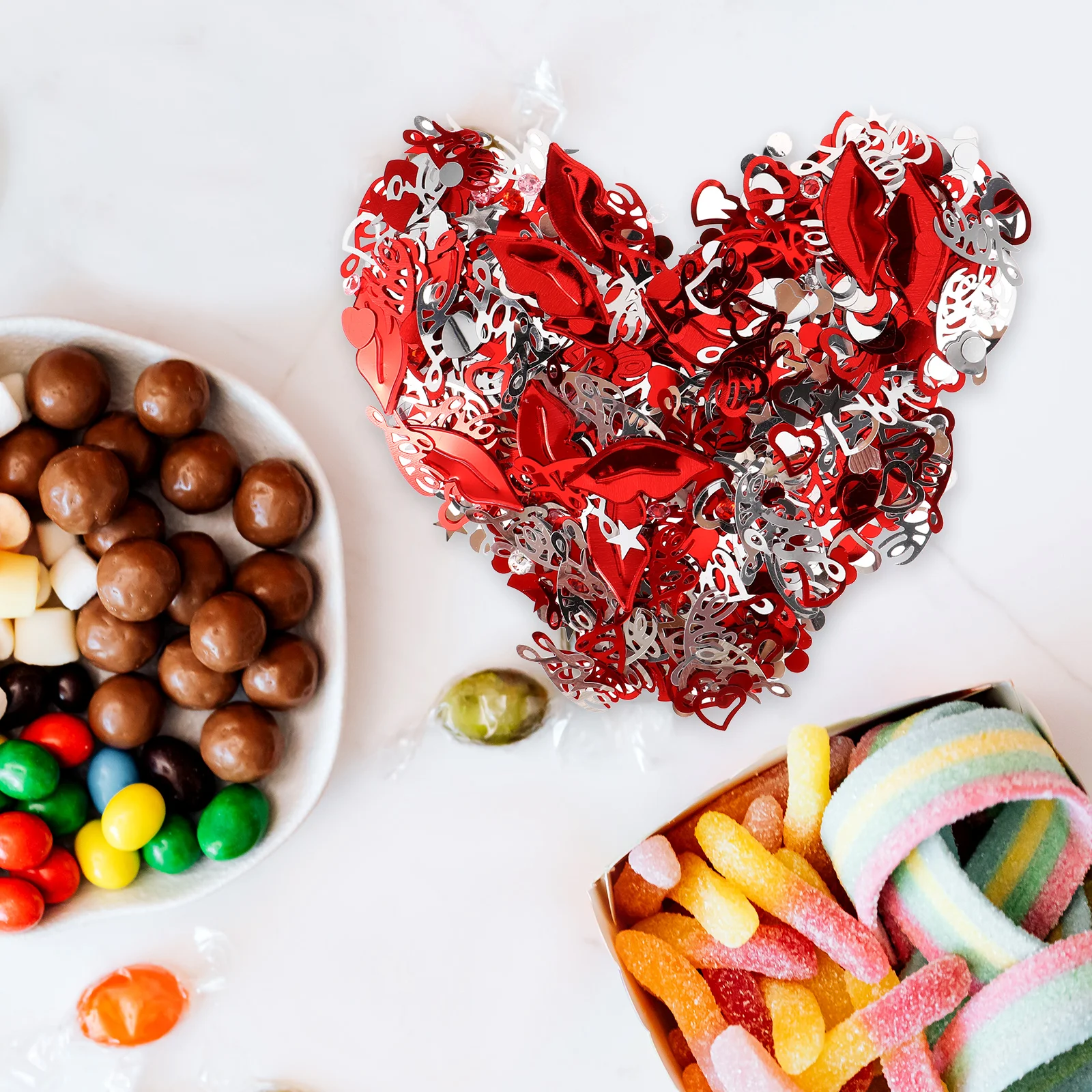 

Wedding Sequin Decoration Confetti Party Use Valentines Day Home nament Festive Atmosphere Gift Boxes Tables Balloons