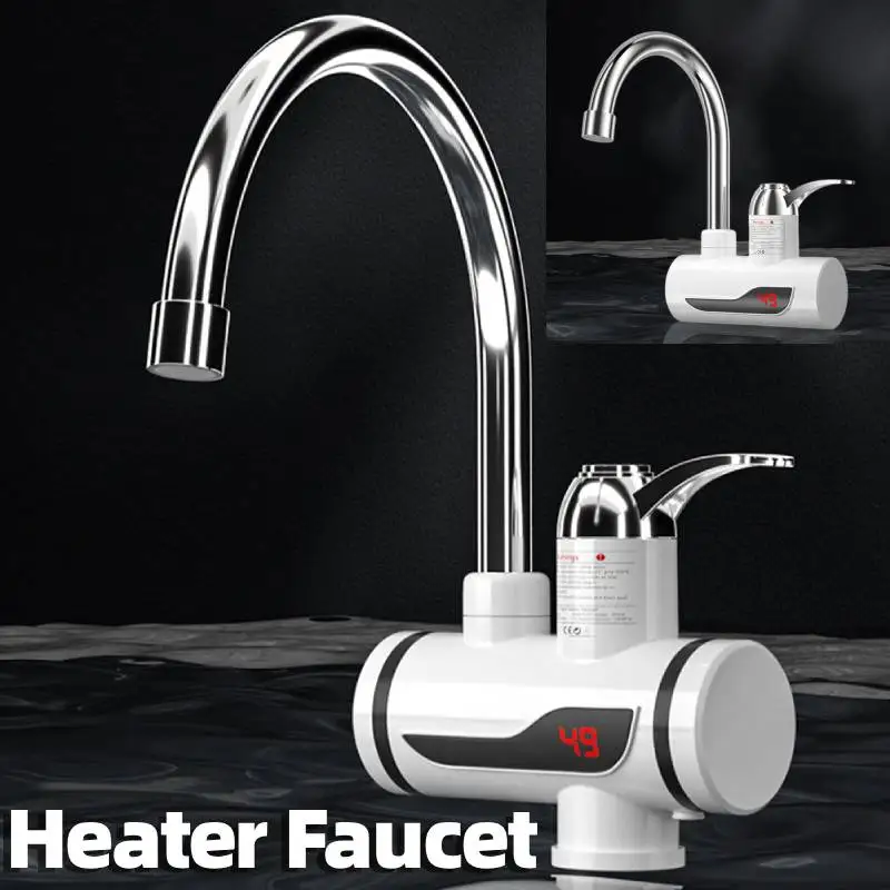 

Electric Hot Cold Mixer Tap 3000W Instant Heating Faucet 360 Degree Rotation Tankless Water Heater Digital for Kitchen Bathroom