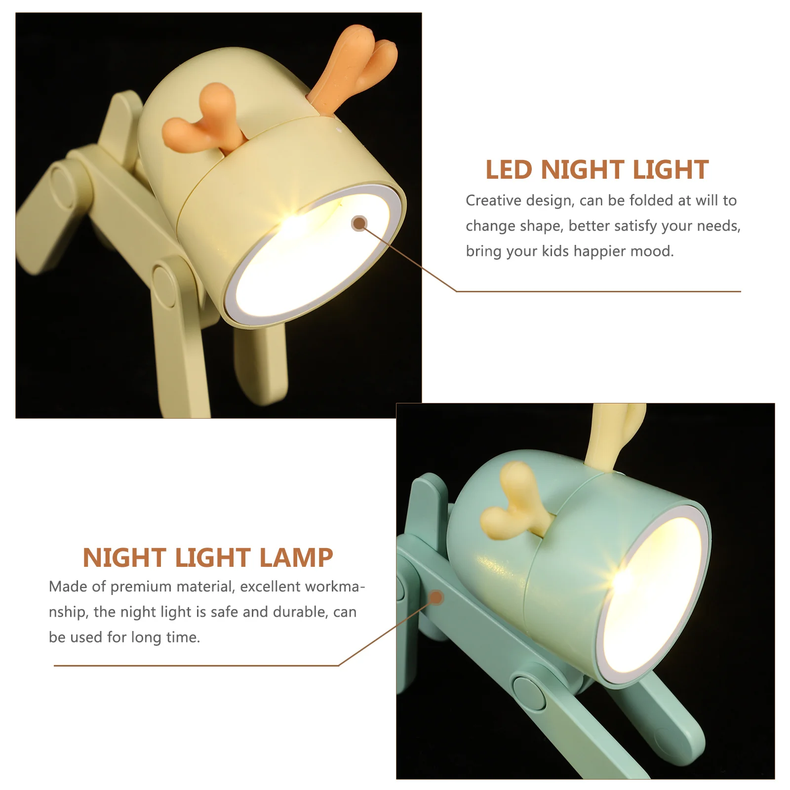 

6 Pcs Night Light Small Lamp for Nightstand Desktop LED Deer Bedroom Abs