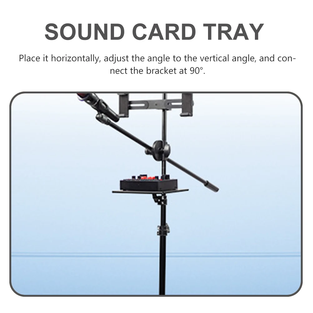 

Microphone Stand Sound Live Tray Sound Card Tray Microphone Stand Shelf Premium Durable Iron Material Studio Stage Broadcast