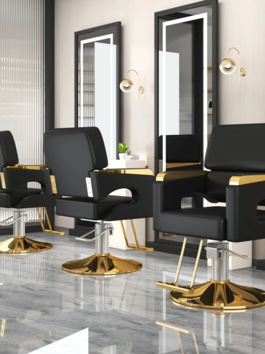 Hair Salon Exclusive, Foldable Hair Cutting Chairs, Rotatable And Adjustable Stainless Steel Armrests