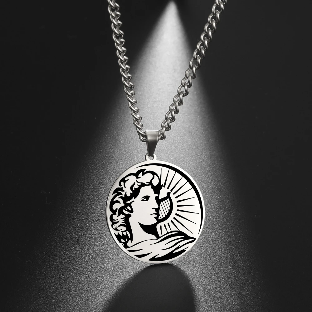 Dawapara Vintage antike griechische Krieger Anhänger ägyptische Göttin Athene Aphrodite Artemis Apollo Symbol Edelstahl Amulett – Detail 12