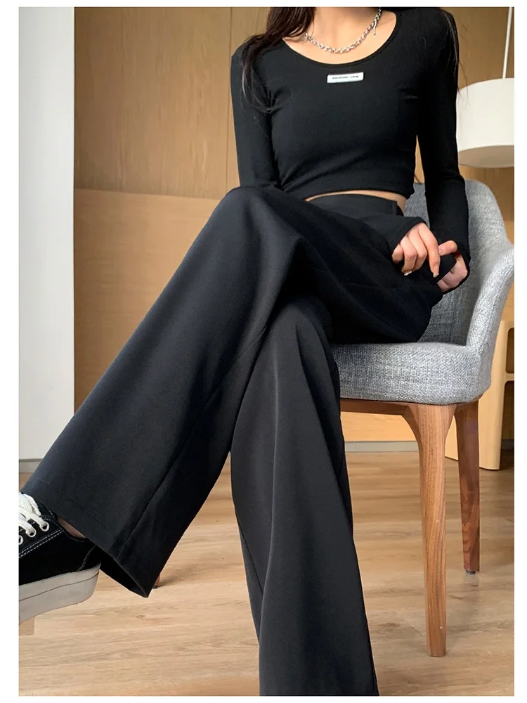 Women\'s Tailoring Suits Pants Traf Korean Fashion Office Lady Elegant Wide Summer Pants High Waist Pantalones de Mujer Jumpsuits