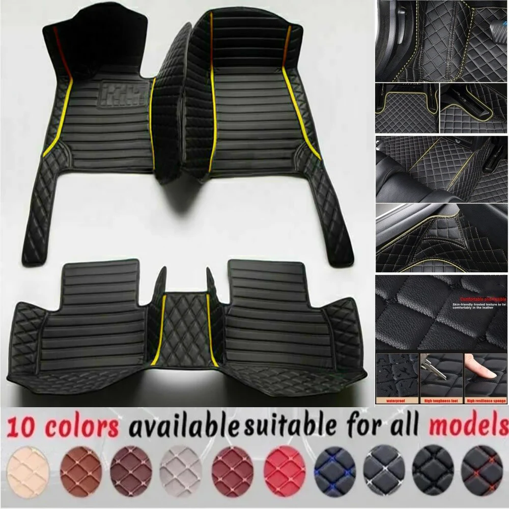 3D PU-leather Waterproof Custom Car Floor Mats For VW Jetta Bora Vento Auto Carpets Foot Coche Accessorie Floor Liners