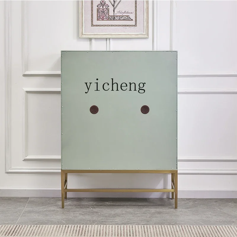 Solid Wood Shoe Cabinet Modern Living Room Entrance Cabinet Home Doorway Storage Cabinet Storage