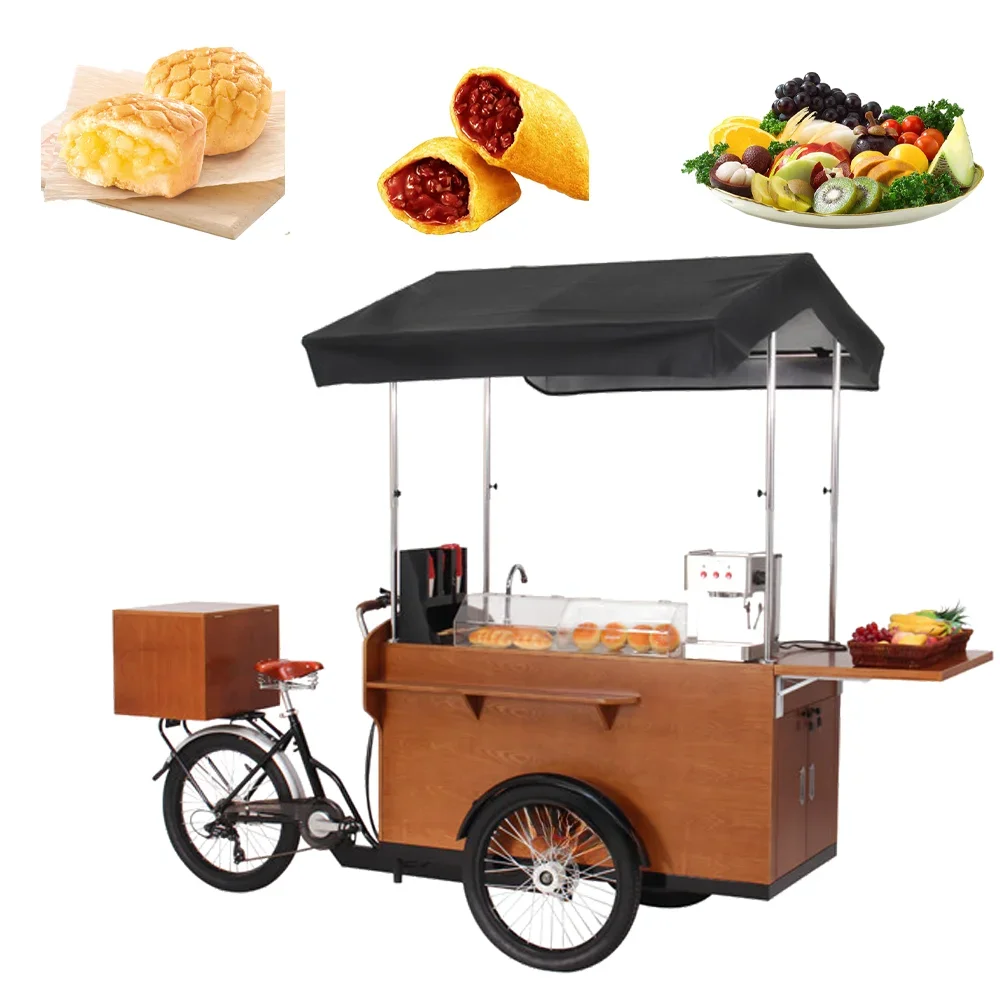 OEM Adult 3 Wheels Food Bike Fast Electric Cargo Tricycle for Sale Europe Commercial Coffee Hot Dog Vending Cart