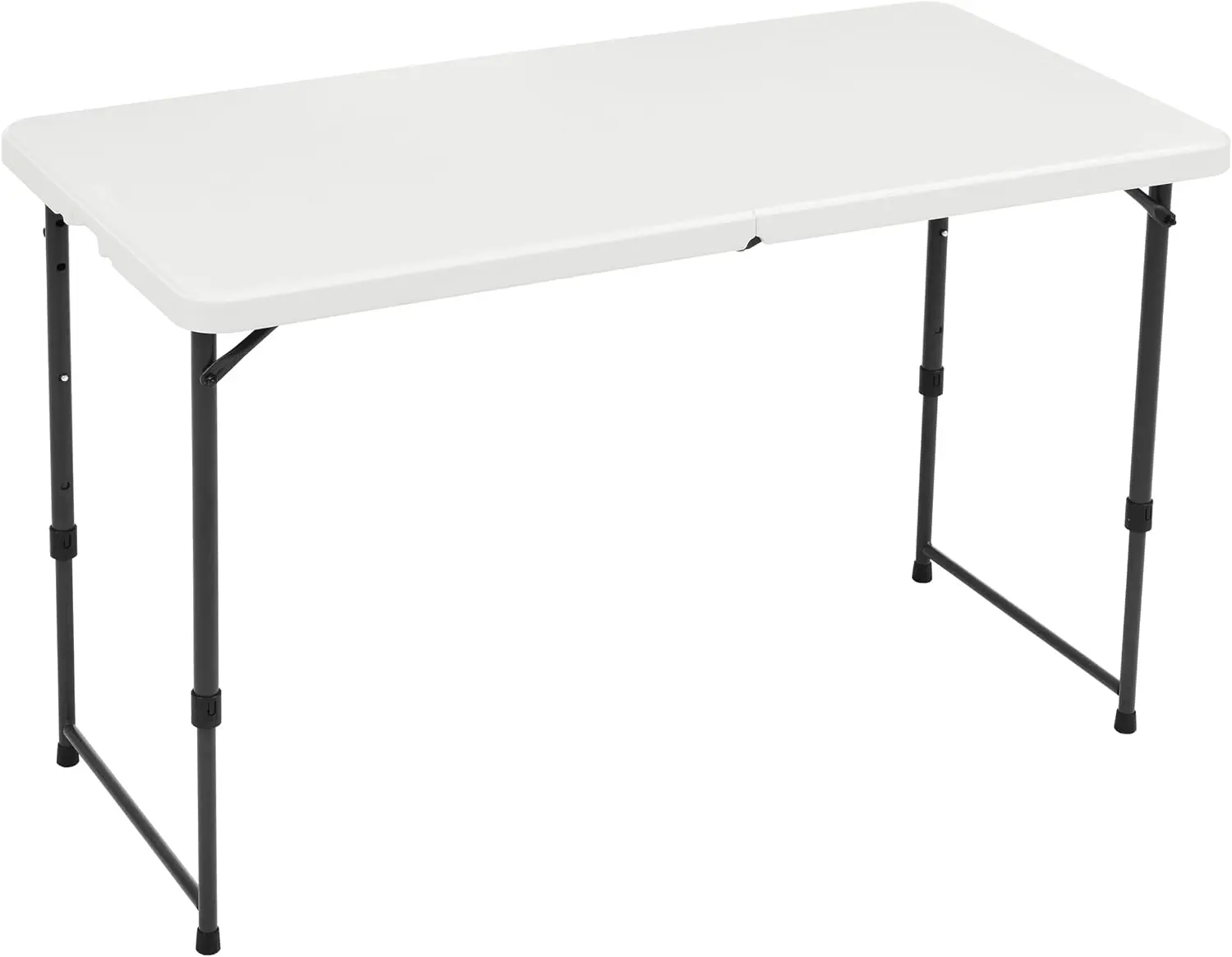 

Amazon Basics 4-Foot Rectangular Folding Dining Table with 4 Height Adjustments and Carrying Handle, Suitable for Indoor and Out