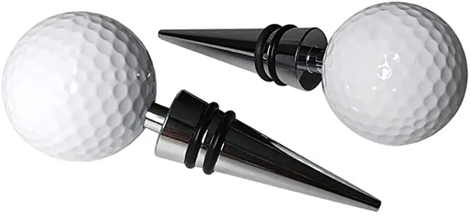 1 قطعة كرة جولف النبيذ مثبت زجاجي سبيكة كرة جولف النبيذ مثبت زجاجي مع صندوق 11.2X4.2X4.2 سنتيمتر سدادات زجاجات المشروبات البيرة