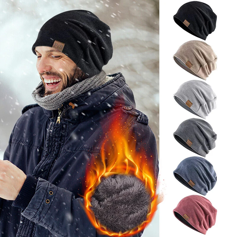 Winter Hats Knitted Caps for Men Women Velvet Hat Coral Fleece Scarf Outdoor Riding Hat Warm Thickening Plus Velvet BeaniesCap