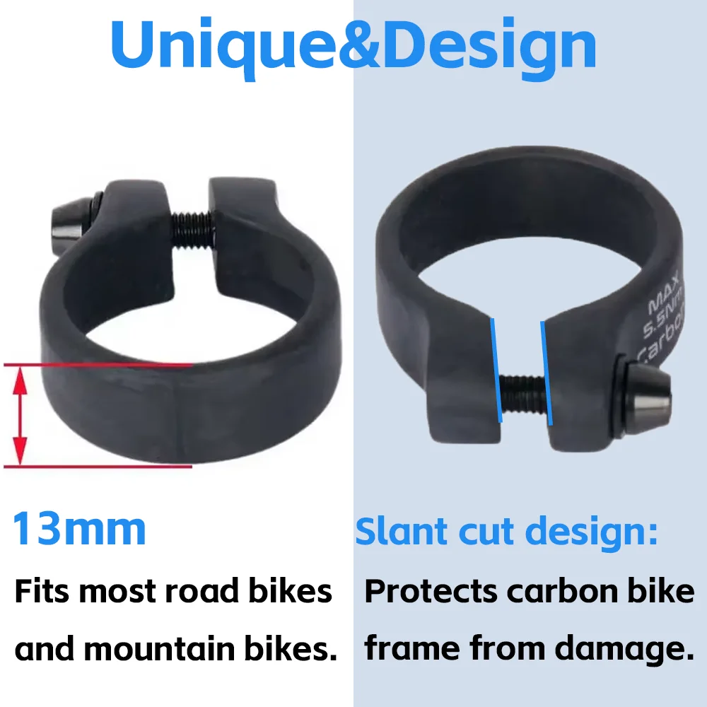Elitaone Carbon-Sattelstützenklemme 31,8/34,9mm 11+/-3g Fahrrad-Sattelstützenklemmen MTB Rennrad-Teile – Detail 3