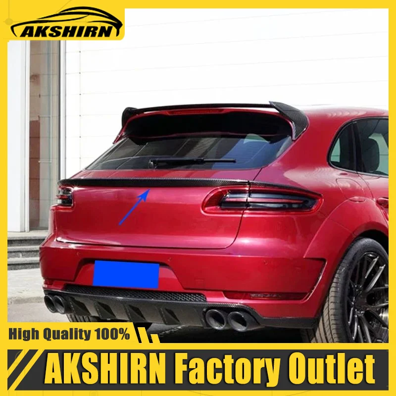 FOR Porsche Macan 2014 2015 2016 2017 Car Rear Trunk Roof Middle Spoiler Wing Carbon Fiber Car Rear Trunk Boot Lip Wing