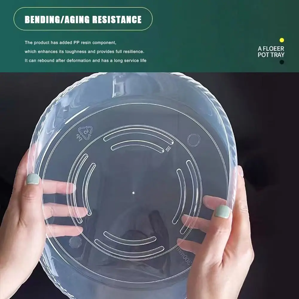 10pcs New Round Flower Pot Tray Plastic Clear Flower Pot Base Desktop Trash Storage Drip Tray Home