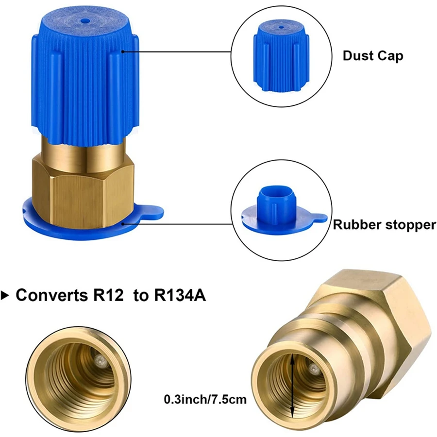 

3 Pack BPV31 Piercing Tap Valve Kits U-Charging Hose Refrigerant Can Tap With Gauge R134A Can Connect To R12/R22 Port-[Qahk]