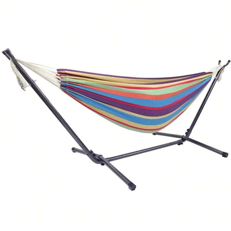 Portable Outdoor Polyester Hammock Set Green