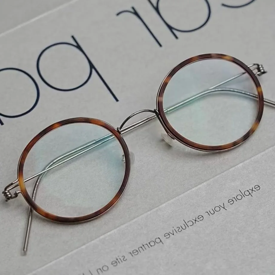 Denmark Design Air Titanium Glasses Frame Men Women Screwless Eyewear Ultralight Round Eyeglasses Handmade DIY Ring Color Style