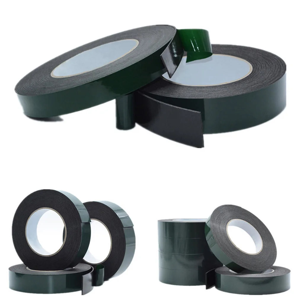 4 Rolls Black Pe Foam Waterproof Double Sided Adhesive Tape Strong Mounting Tape Heat Resistant for Nameplates Heat Absorbing