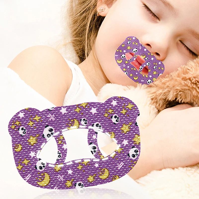 Anti-Snoring Stickers For Children Sleep Mouth Shape Anti-Suffocation Design Cartoon Style Bear O-shaped Breathing Mouth Patch