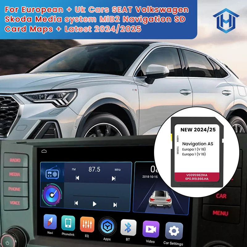 

NEW 2024/2025 MIB2 UK/Europe AS V19 Car Navigation Map SD Card 32GB GPS SD Satellite Map Card