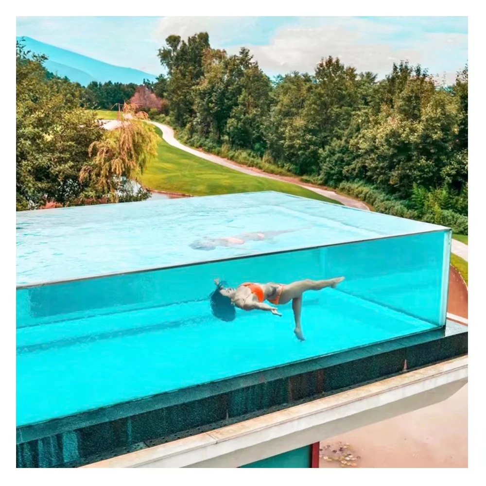 High quality spa prefab transparent acrylic sheet wall panel infinity pool for swimming