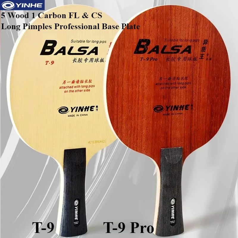 

Оригинальное основание для настольного тенниса YINHE T-9/T-9 Pro 5 Wood 1, карбоновая профессиональная опорная пластина FL и CS с длинными шипами для тренировок