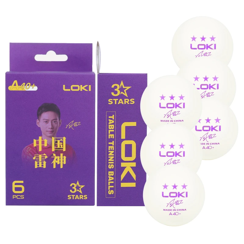 

6PCS/Box LOKI 3-Star Table-tennis Ball Zhou Yu Signature 40+mm Seamed ABS High Durability Durable For Professional Training ITTF