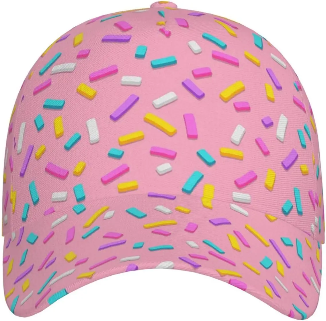 Pink Decorative Sprinkles Mens Baseball Hat Cap Funny Dad Cap Golf Hat Cozy Breathable Adjustable Grandpa Cap Hat