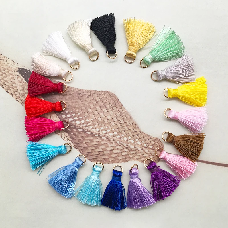 

10pcs/lot 13x23mm Keychain Rope Silk Tassel Charms Fringe Keychain Tassels for Earring Hooks Jewelry Making Finding Accessories