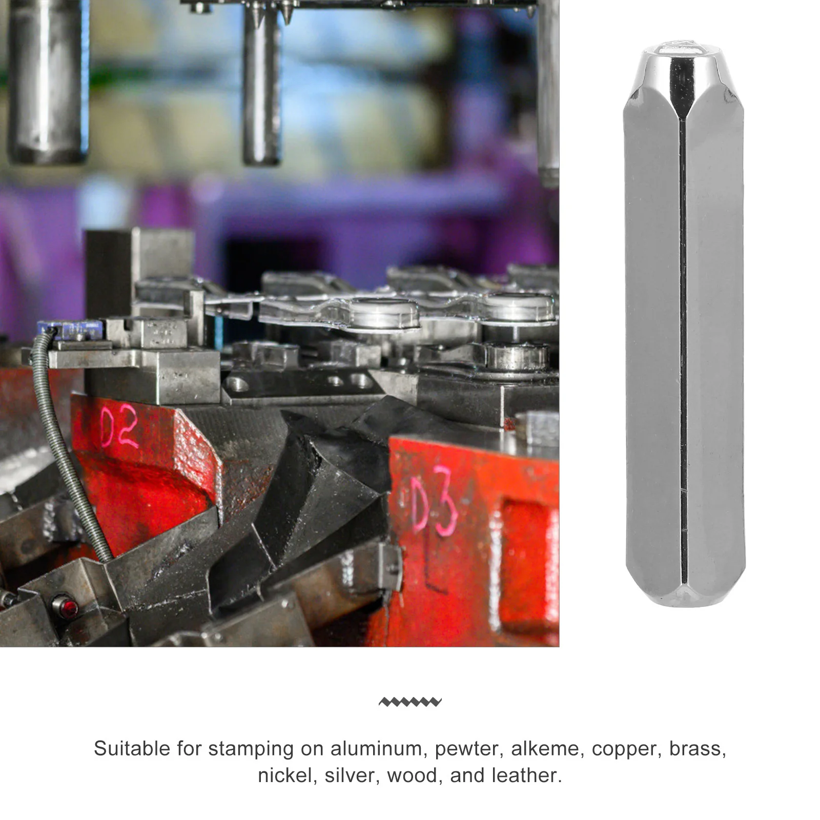 

5pcs Metal Stamp Set Electroplated Hard Carbon Steel For Wood Jewelry Diy Punch Tool Mixed Patterns Design Stamp