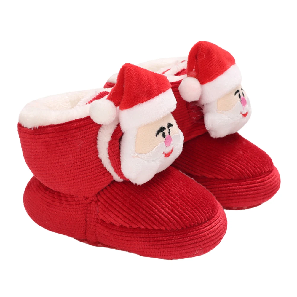 

Baby Shoes Girls Boys Warm Cotton Non-slip Infant Socks Santa Claus Design Christmas Footwear Cotton Footwear Booties