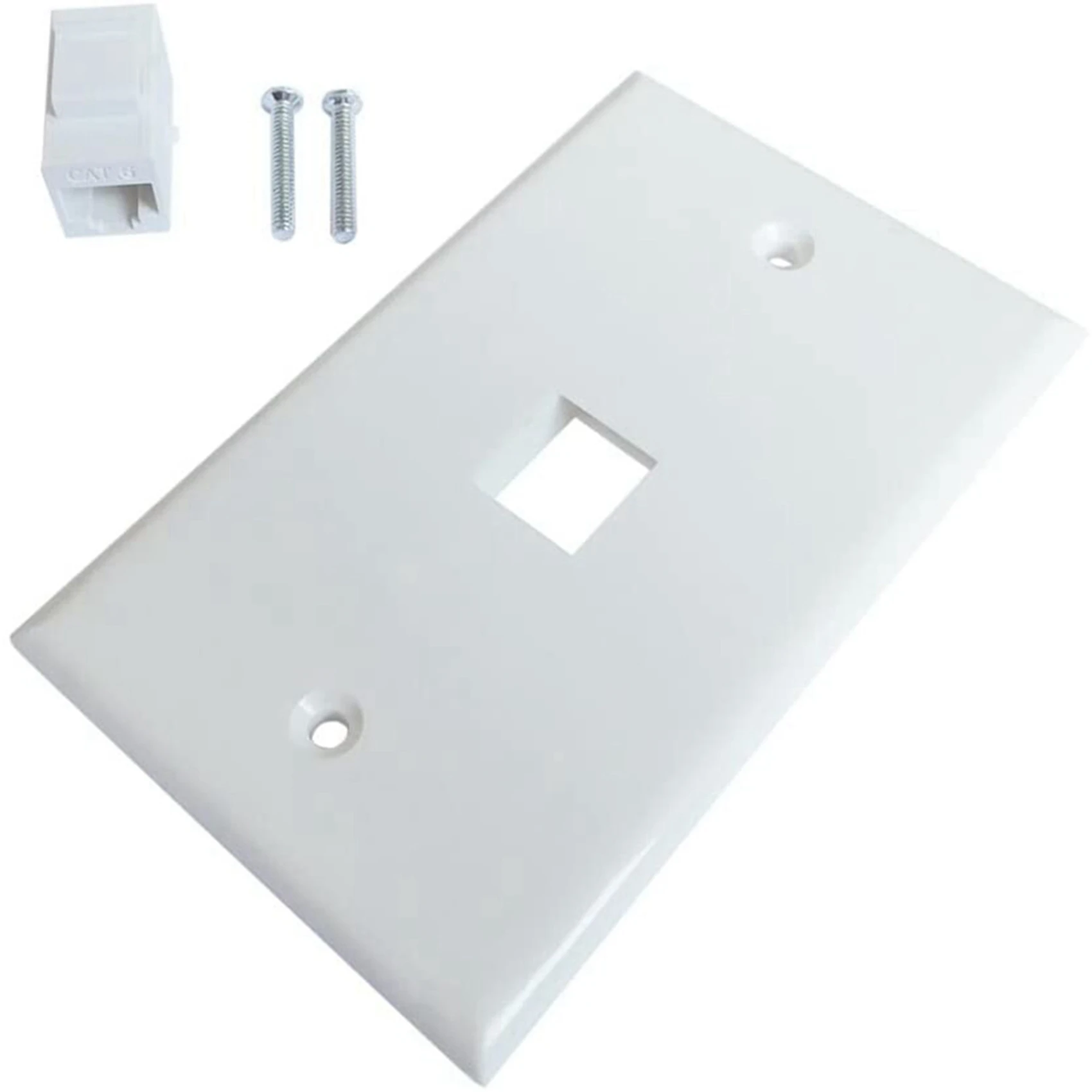AT44-4-Pack 1-Port Ethernet Wall Plate, Keystone Jack Wall Plate With RJ45 Keystone Female To Female Inline Coupler Insert