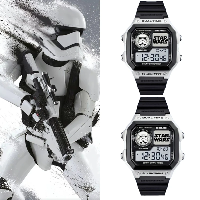Reloj Star Wars Stormtrooper para niños, reloj de pulsera electrónico deportivo de Anime, reloj Digital resistente al agua, reloj LED de dibujos animados para regalos de niños