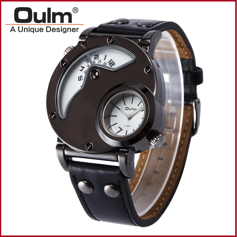 Official brand free shippingFashion Trendy Men's /Personality Sport Watch in Two Places9591