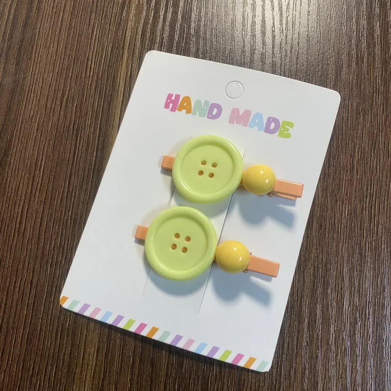2 Stück/Set neue süße Knopf Haarnadeln für Baby Mädchen Süßigkeiten Farbe Pony Clip haarspangen mädchen haarklammer Haarschmuck – Detail 9