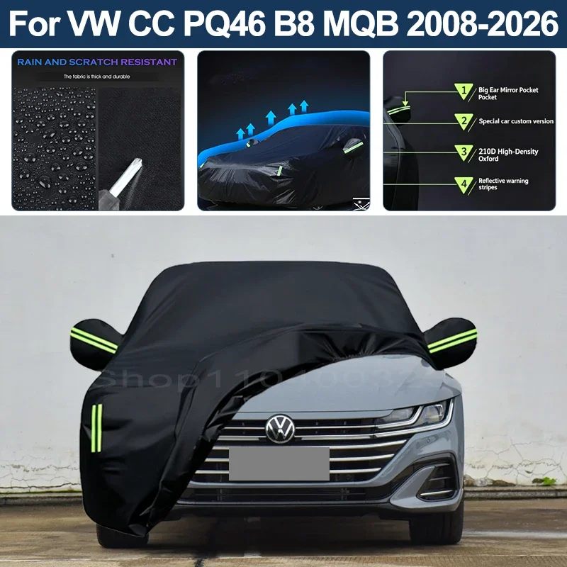 Auto Exterior Sun-Snow Protective Car Cover For Volkswagen CC PQ46 B8 MQB 2008-2026 Waterproof Dustproof Anti-UV Outdoor Cover