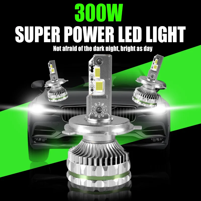 

CAROLYN 2PCS H4 LED Headlight Canbus H7 HB4 H11 H1 H8 9012 HB3 9005 9006 9012 Hir2 4 Copper Tube 9054 CSP Auto Fog Light Bulb