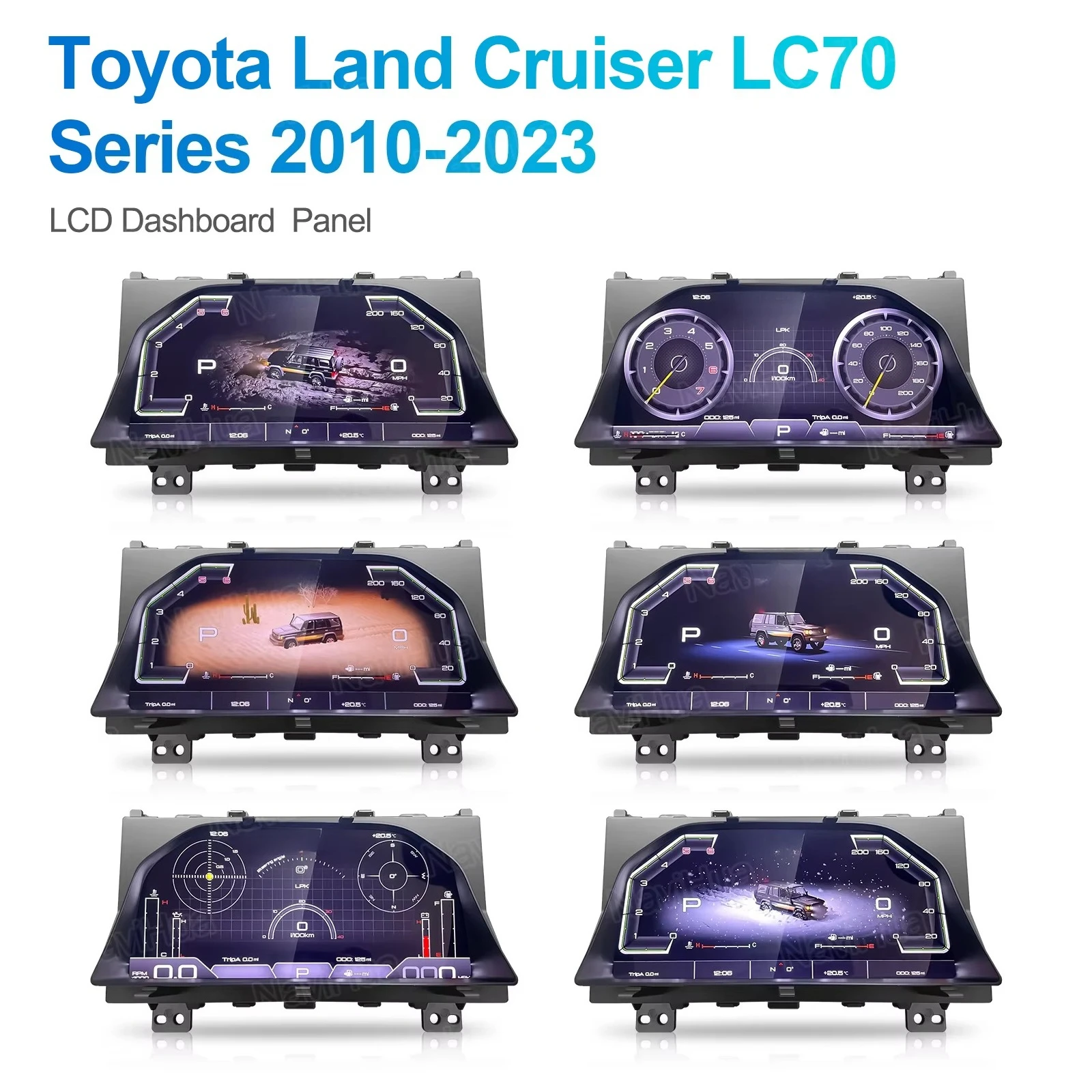 For Land Cruiser LC70 Series 2010-2023 Navihua Car Upgrade LCD Dashboard Digital Cluster Speedometer Virtual Cockpit - Detail 1